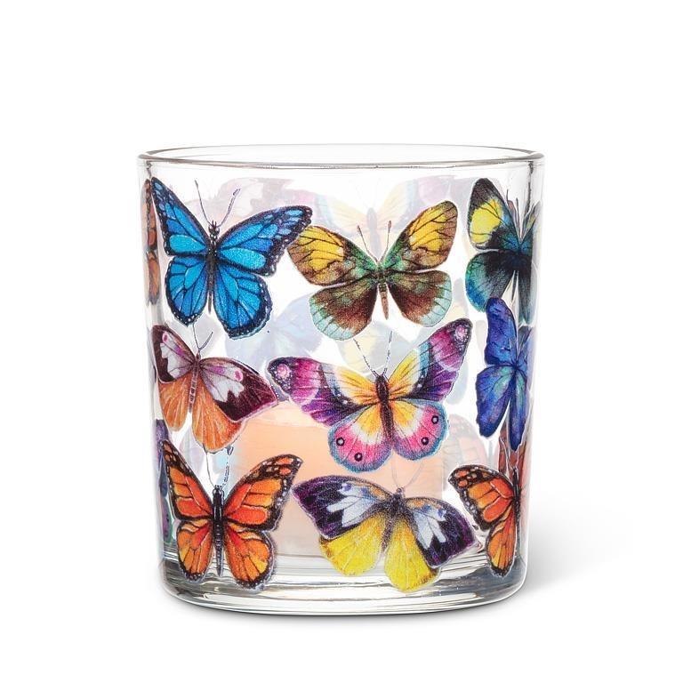 Colourful Butterflies Votive Candle Holder