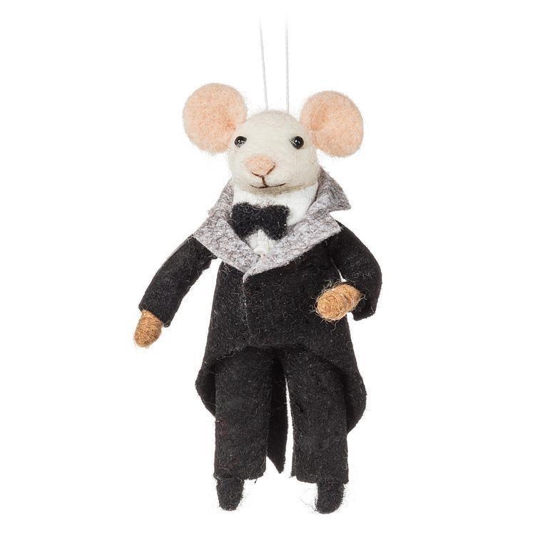 Groom Mouse Ornament in a Tuxedo