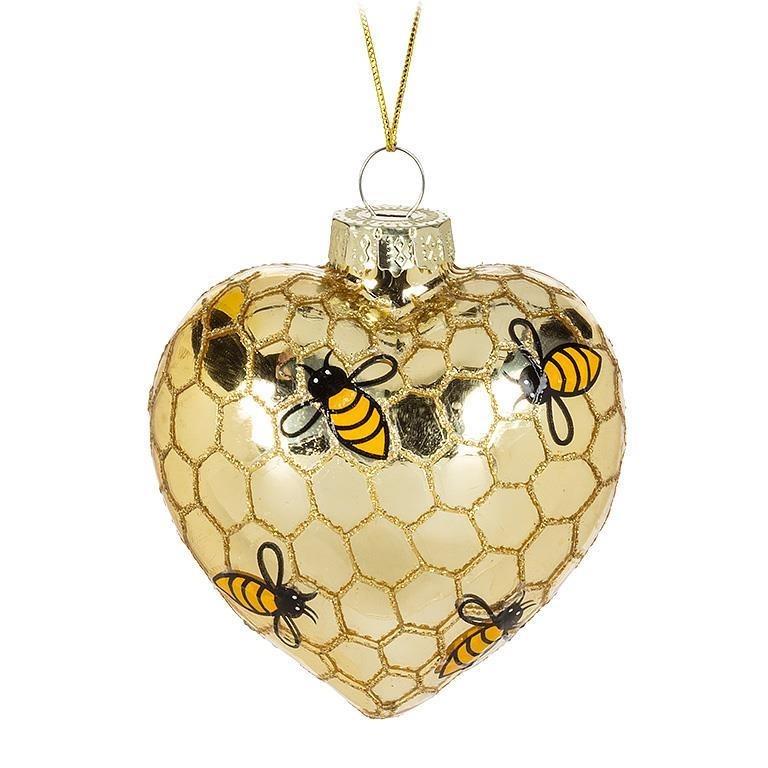 Puffy Bee Heart Ornament