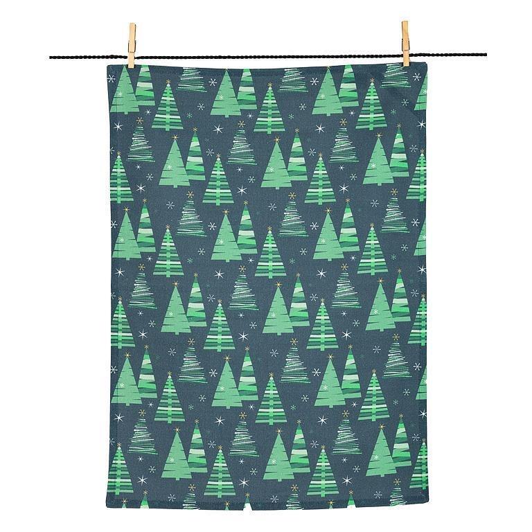 Retro Graphic Tree Tea Towel