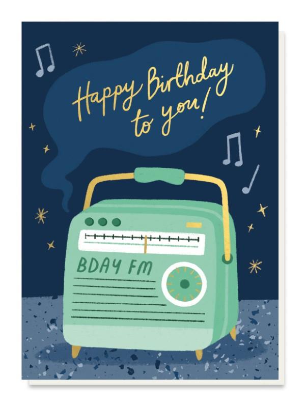 FM Radio Birthday Card