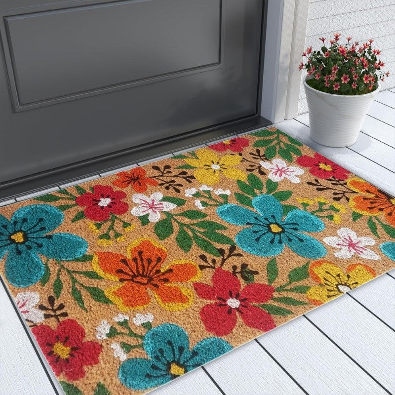 Floral Natural Multi Coir Doormat