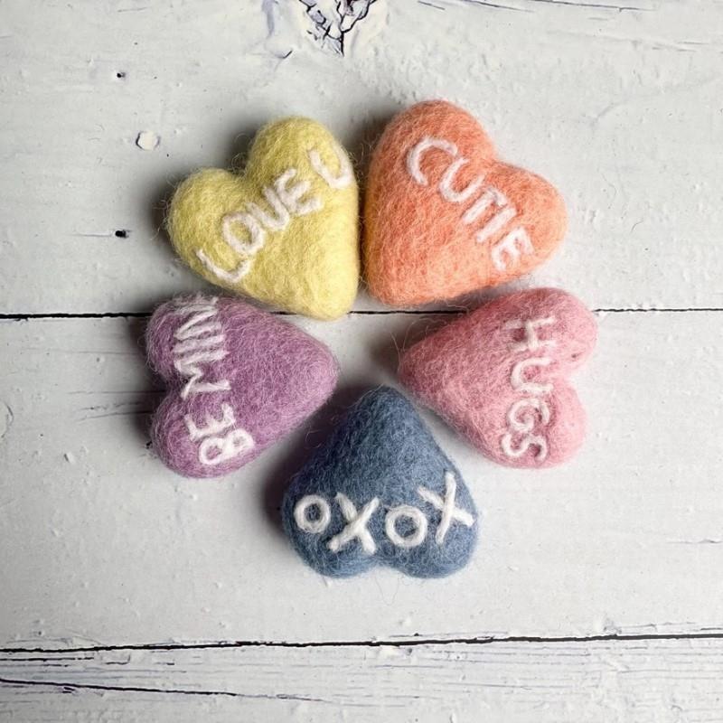 Felt Conversation Hearts