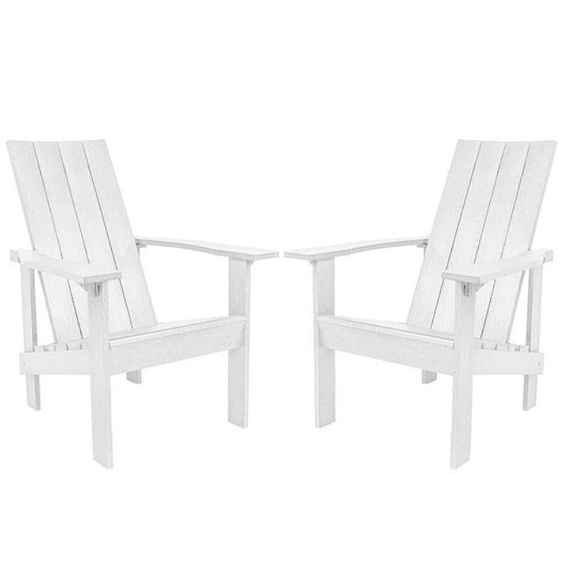 C.R Plastics - White - Set of 2 - Modern Adirondack Chair