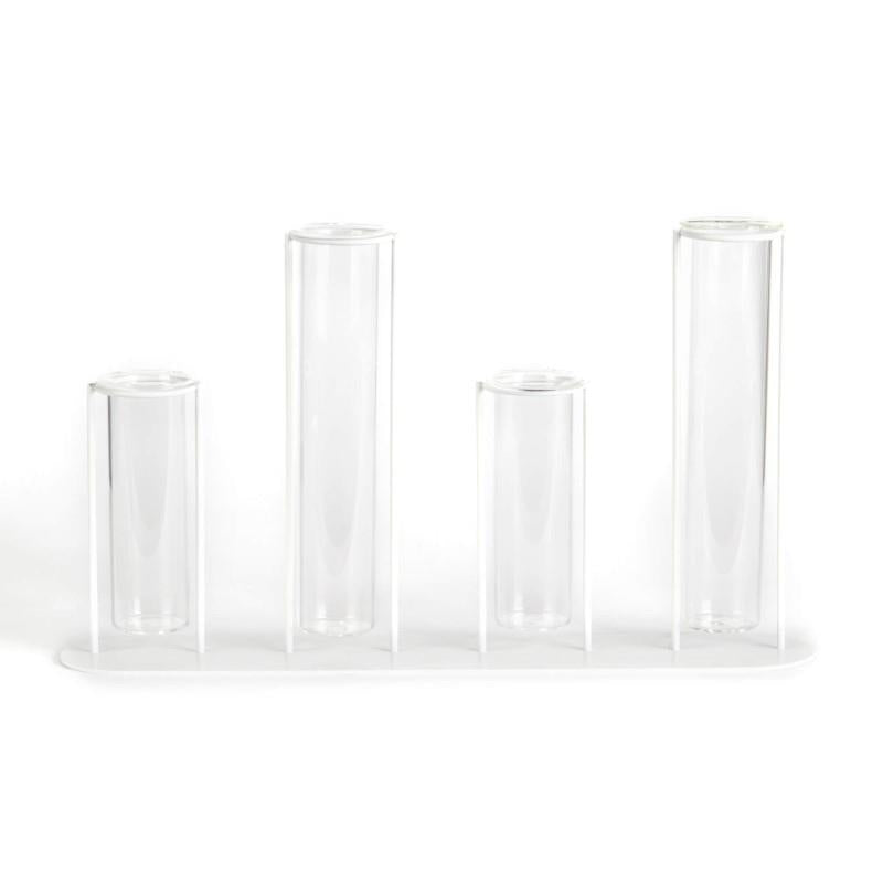 White Iron Stand With Tube Vases