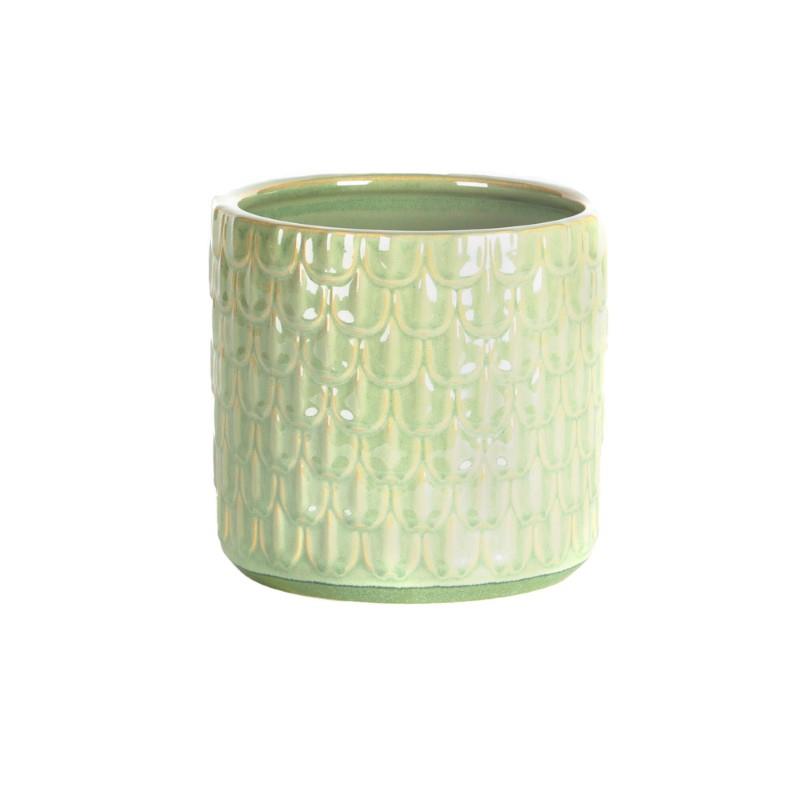Green Embossed Pot