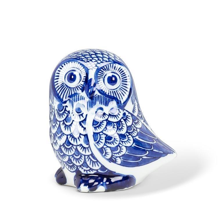 Porcelain Owl Figurine, 5"H