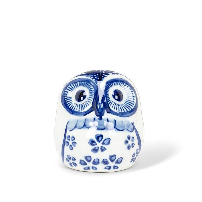 Porcelain Owl Figurine, 3"H