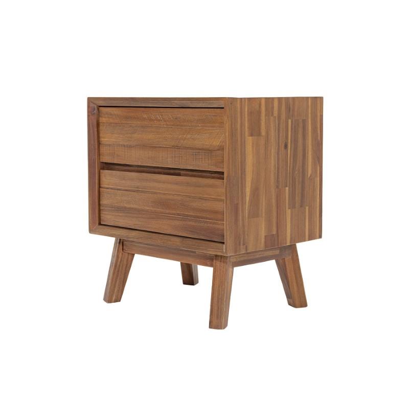 Gia 2 Drawer Nightstand - Warm Pecan