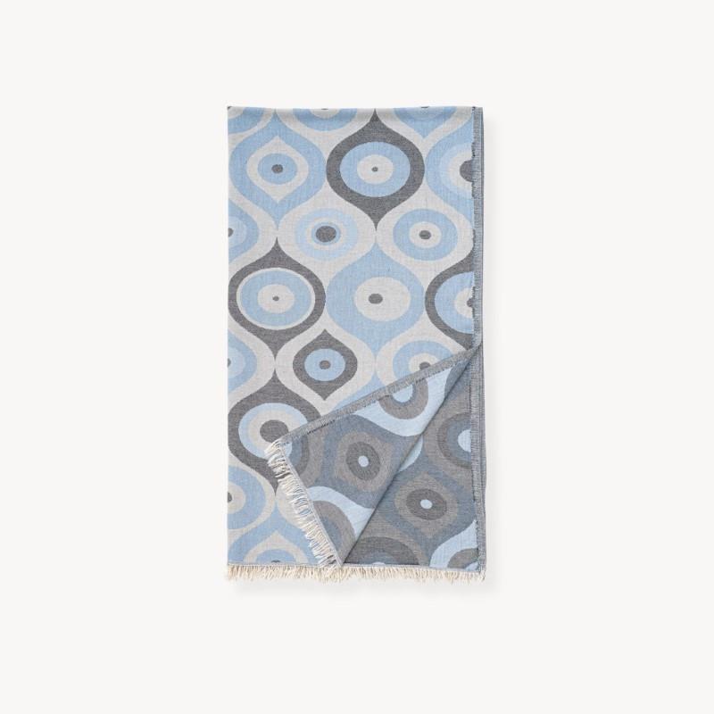 Pokoloko Turkish Tiles Towel - Blue & Grey