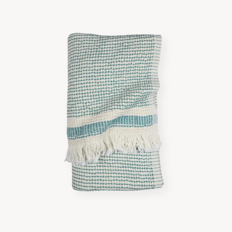 Pokoloko Richmond Road Waffle Towel - Glacial Green