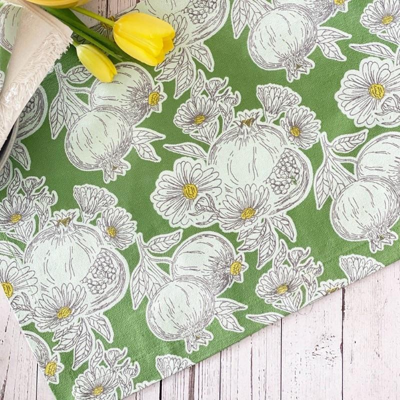 Pomagranate Green Cotton Placemats, Set of 4