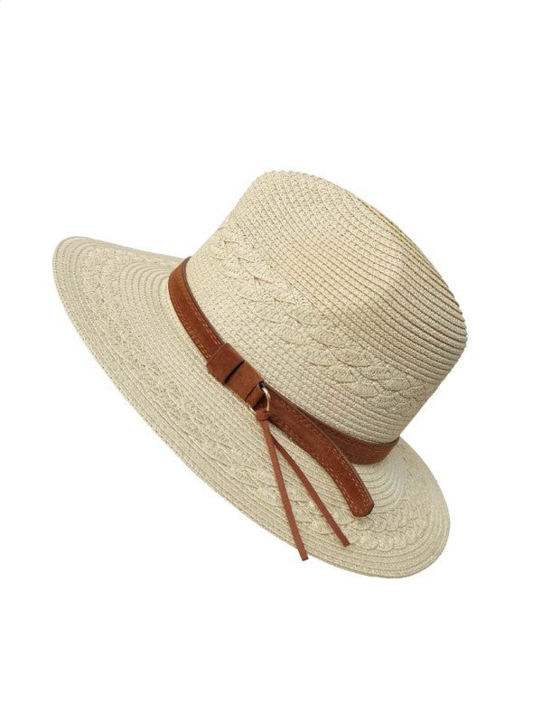 Straw Fedora With Suede Band