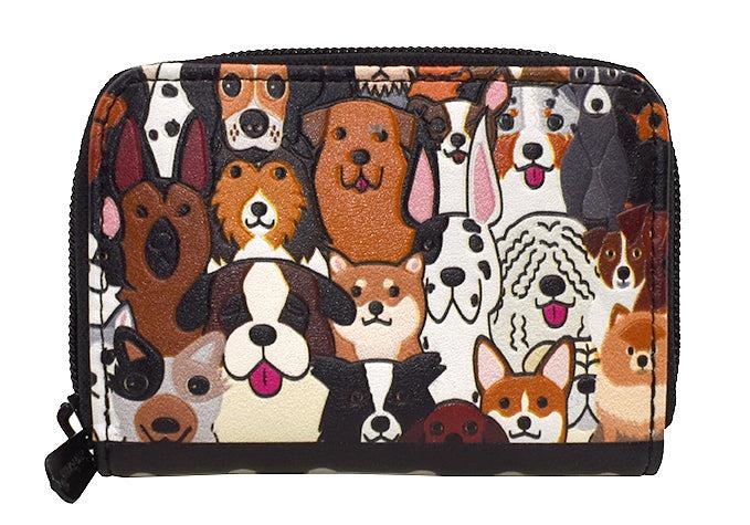 Black Doggie Crowd Change Purse