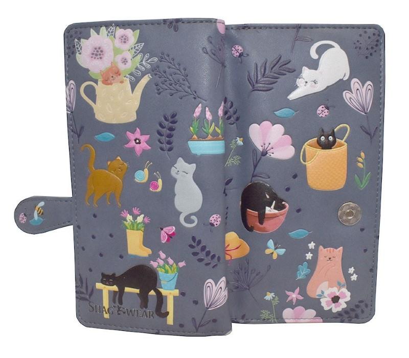 Cats In The Garden Large Grey Wallet