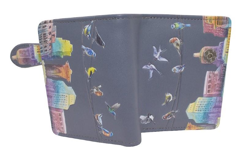 Birds On Wire Small Grey Wallet