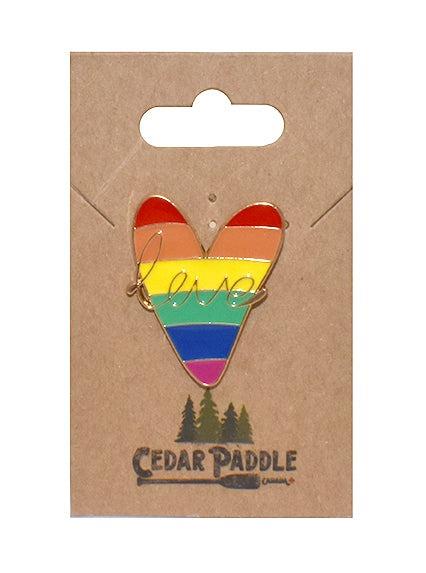 Rainbow Love Heart Pin