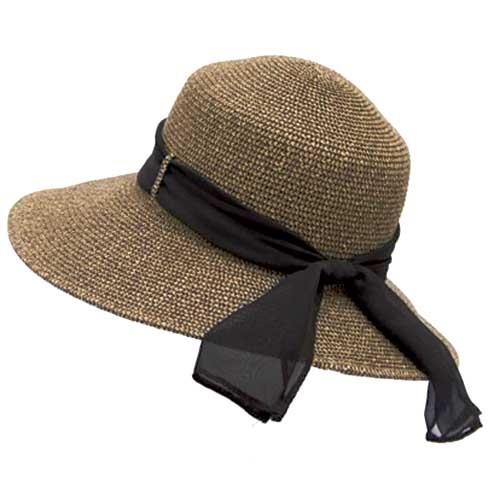Braided Toyo Straw Hat, Natural/Black