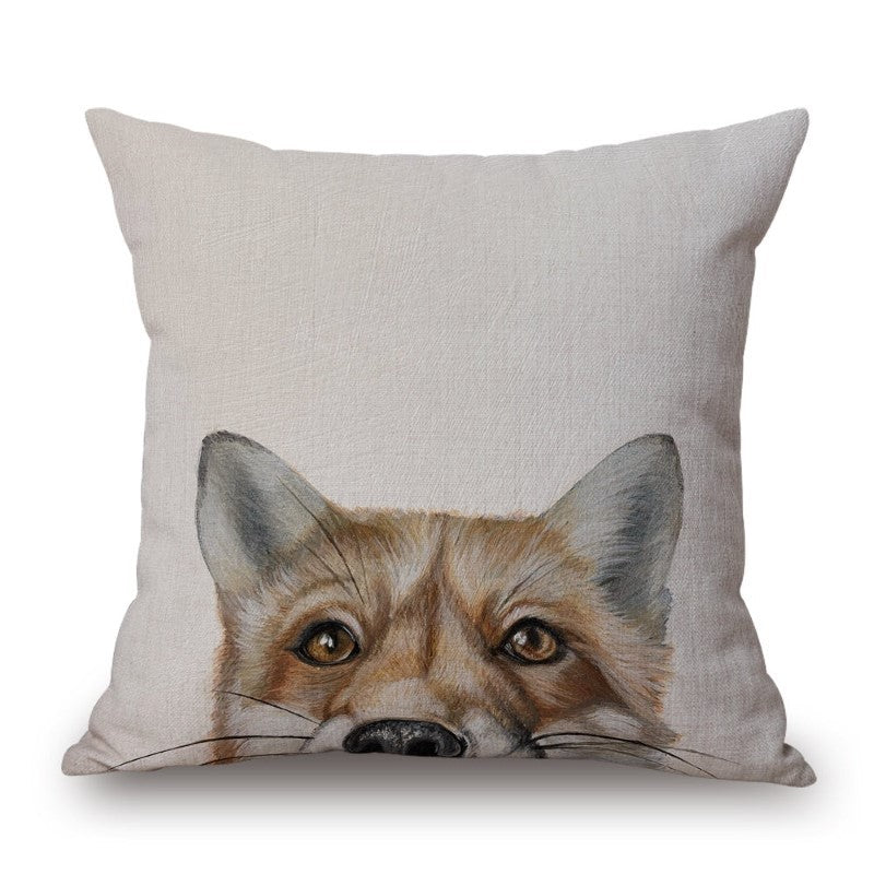 Fox Face Toss Cushion, 18"Sq