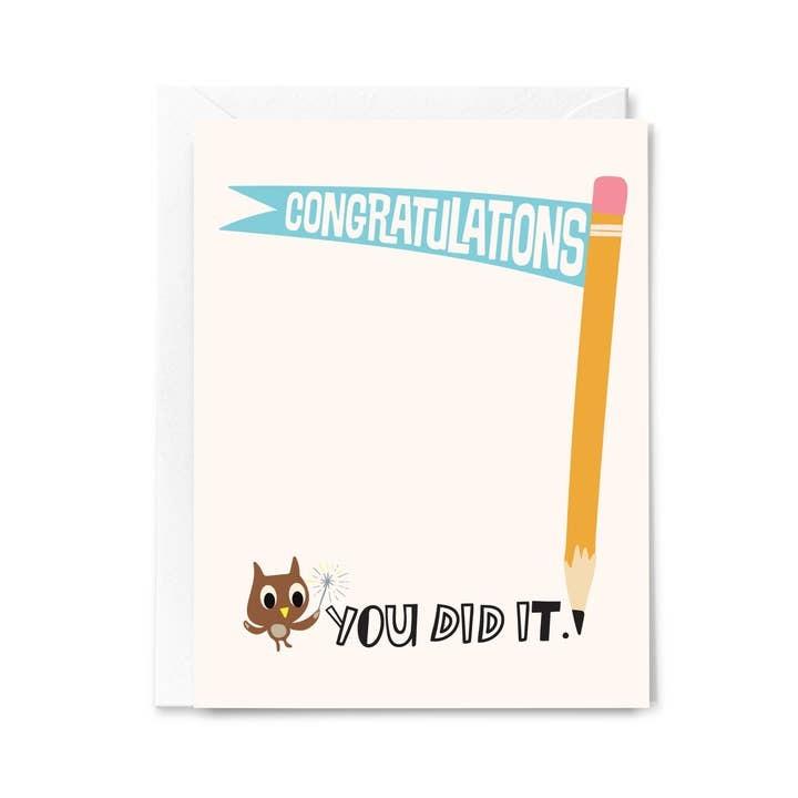 Pencil Banner Graduation Card