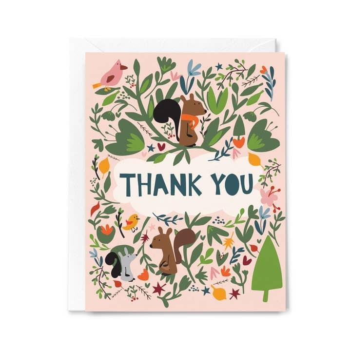 Woodland Animals Thank You Card