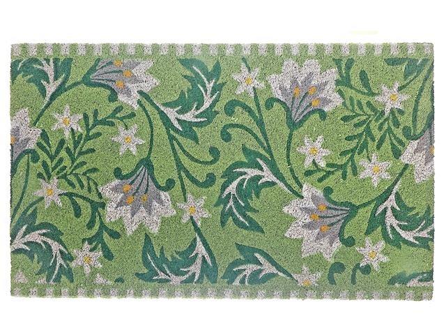 Floral Green Coir Doormat