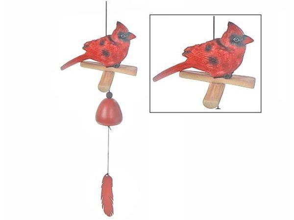 Cardinal Bell With Feather, 20"