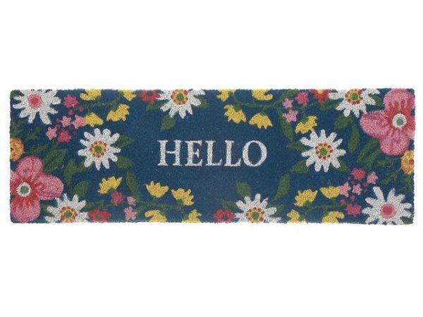 Floral Hello Coir Doormat