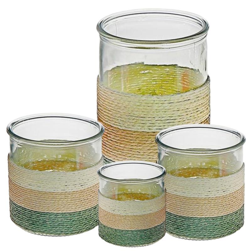 Gia White Top Glass Candle Holder