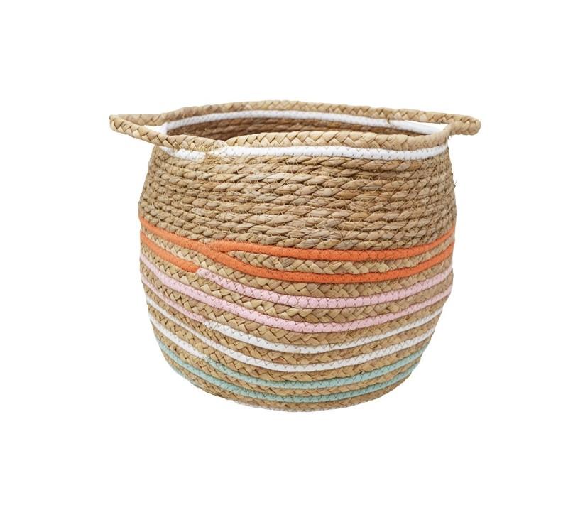 Woven Basket With Stripes
