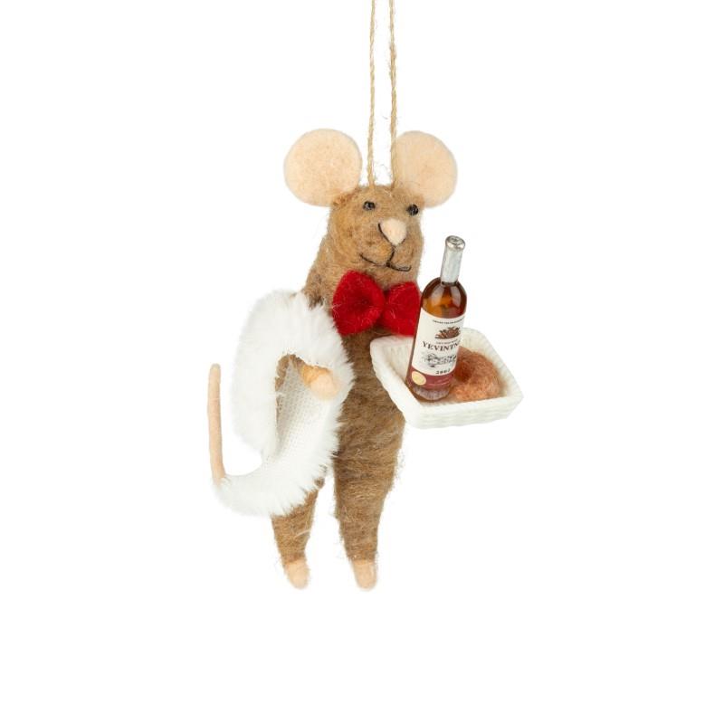 Mouse Waiter Ornament