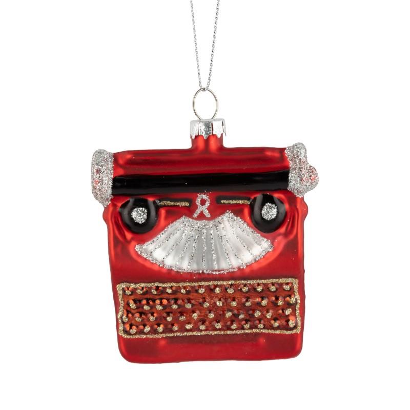 Glass Typewriter Ornament