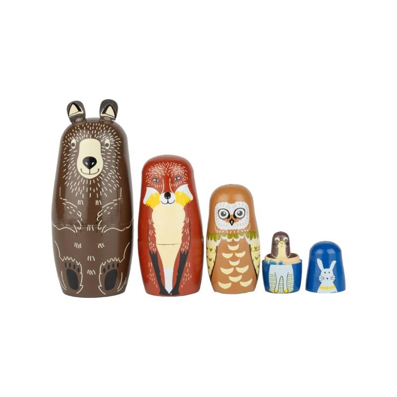 Nesting Woodland Animal Dolls, Set of 5