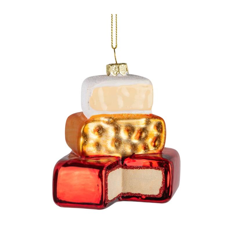 Glass Cheese Stack Ornament