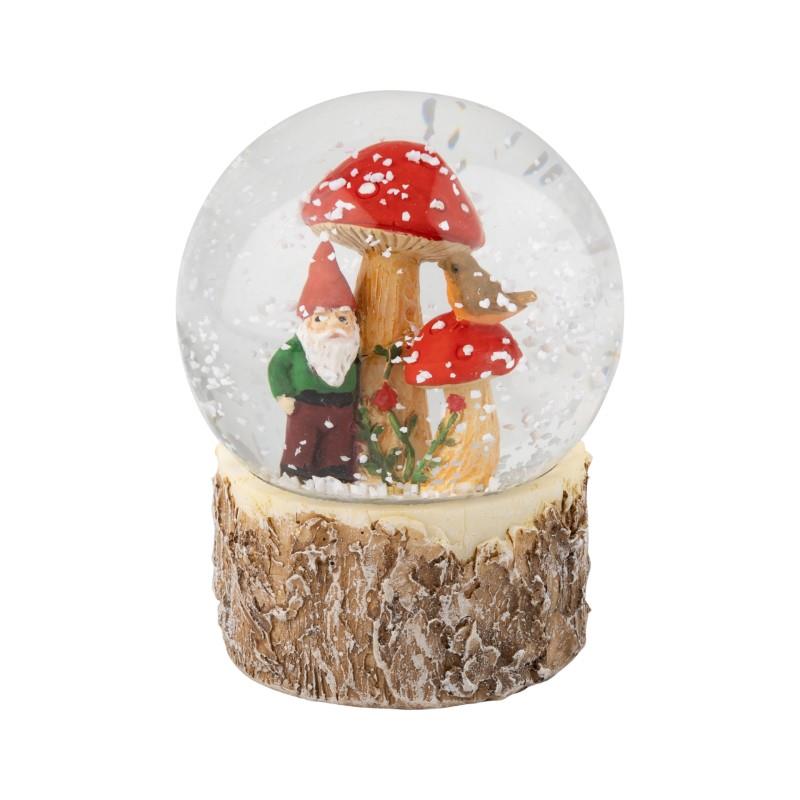 Elf &amp; Mushroom Snow Globe, 3.5&quot;