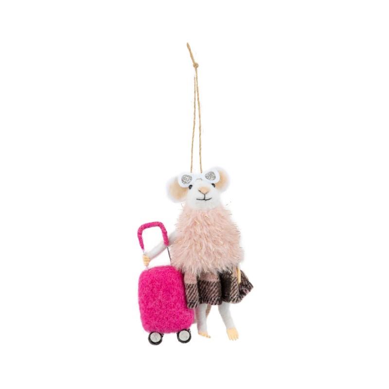 Mouse With Sunglasses, Fur Coat & Suitcase