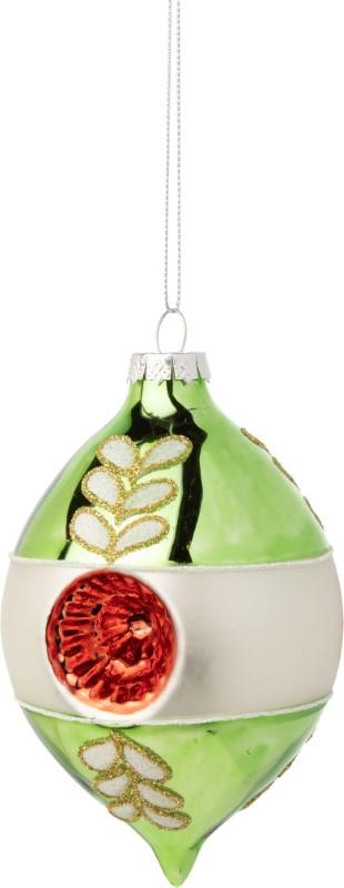 Glass Drop With Vintage Glitter Trim