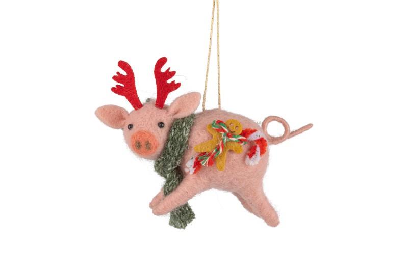 Pig With Antlers Ornament