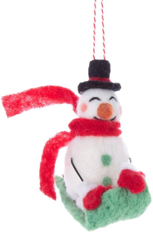 Snowman On Toboggan Ornament