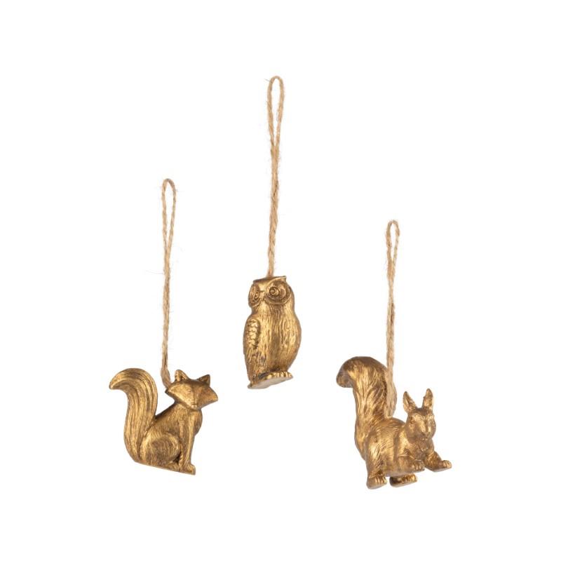 Antique Gold Forest Animal Ornament