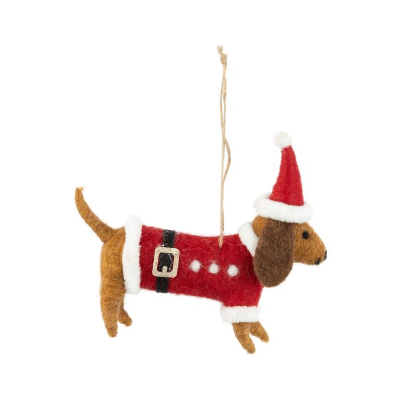 Dog In Santa Suit Ornament