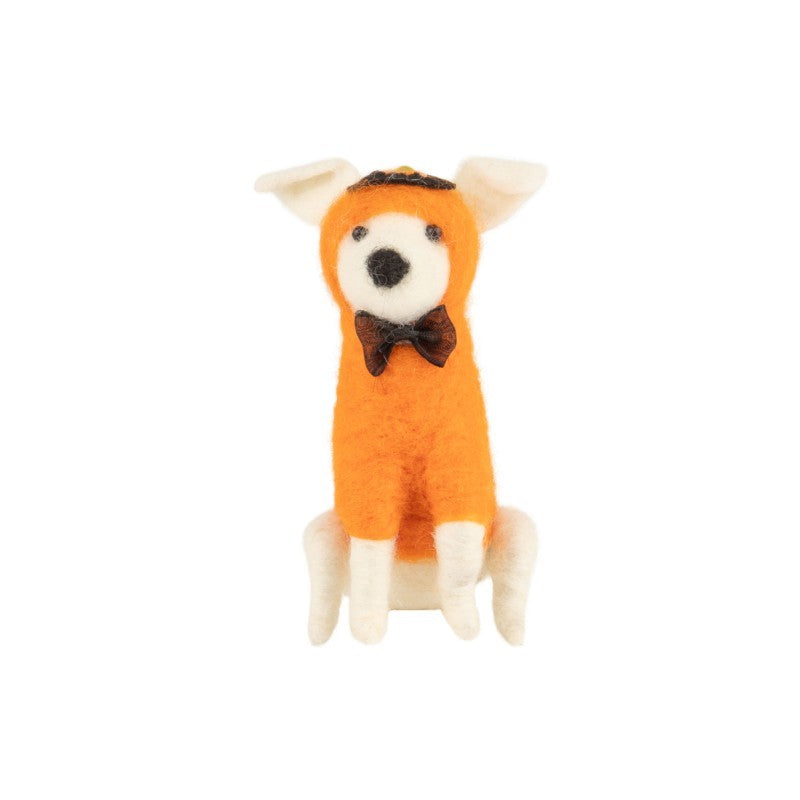 Dog In Pumpkin Costume Ornament