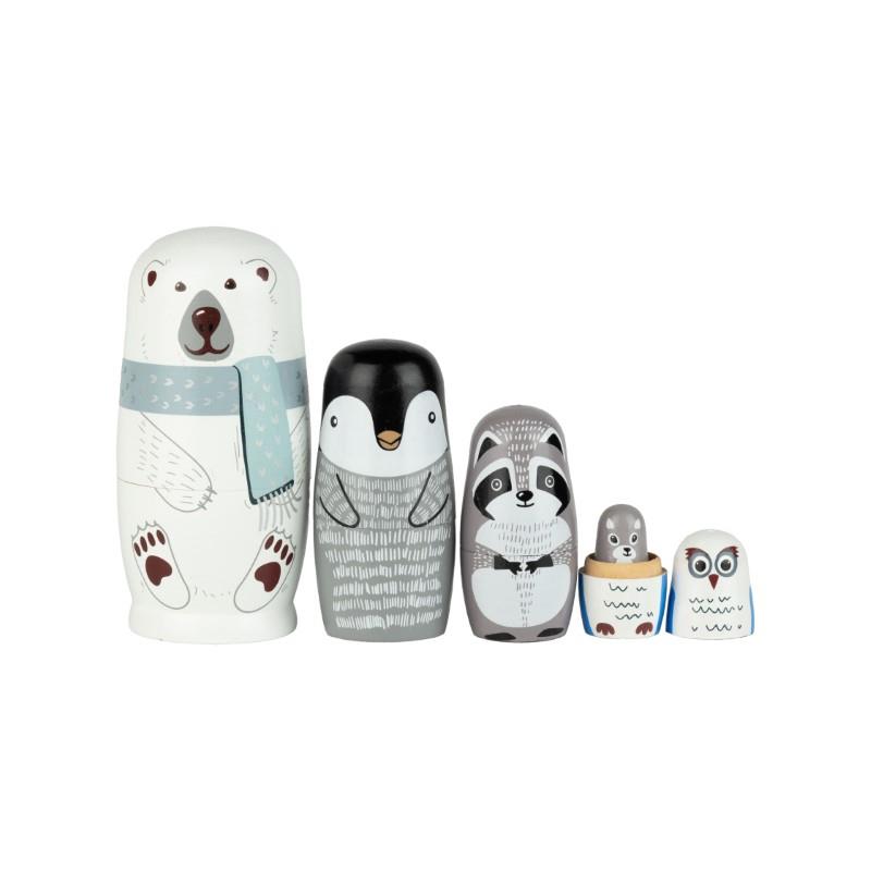 Nesting Northern Animal Dolls, Set of 5