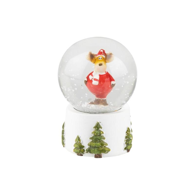 Mini Reindeer Santa Snow Globe, 2.5&quot;