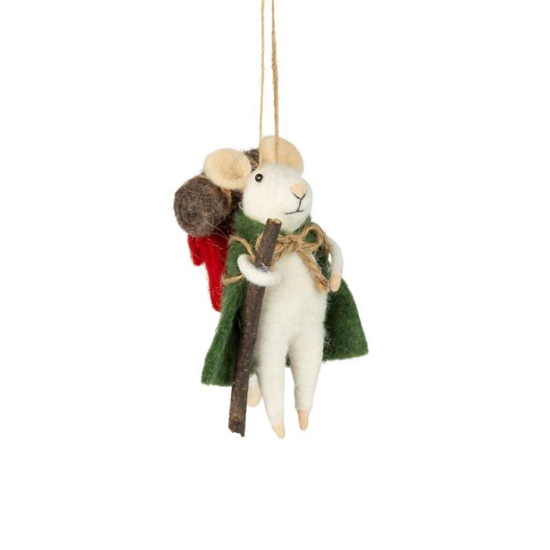 Hiking Mouse Ornament