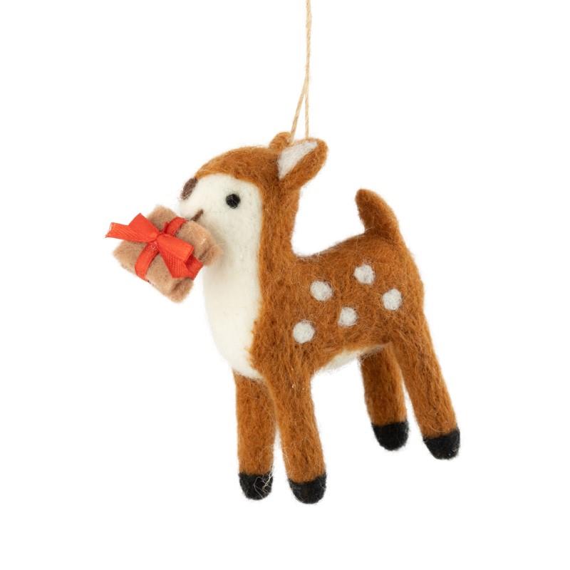 Deer With Gift Ornament