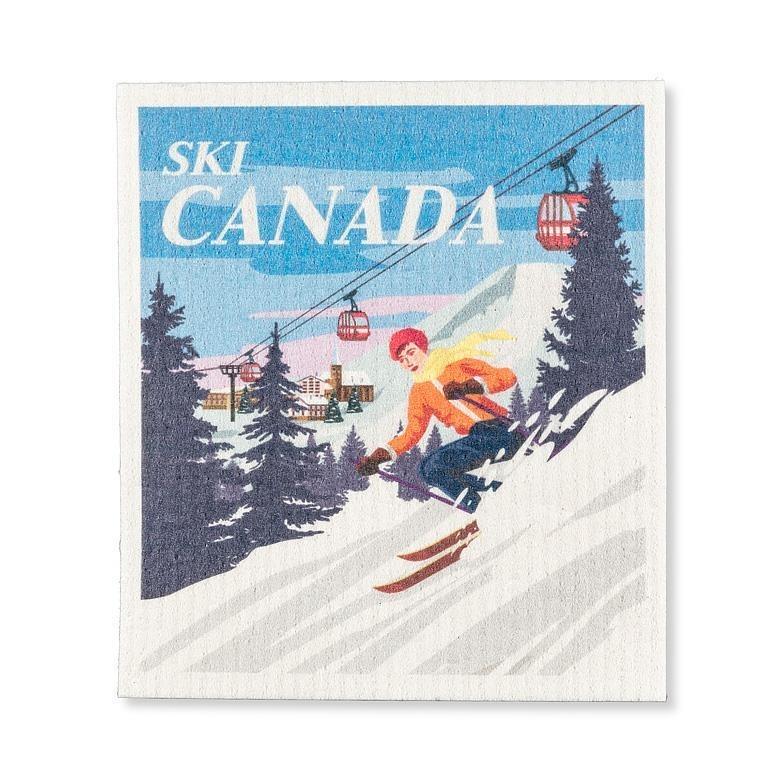Graphic Ski Canada Swedish Dishcloth, Single