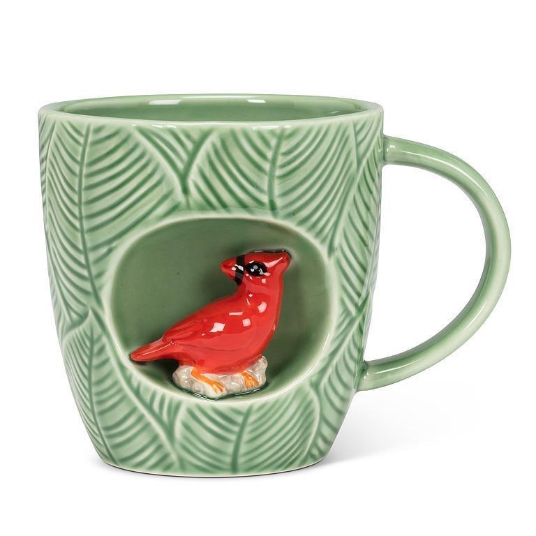 Leaf Mug with Cardinal, 12oz