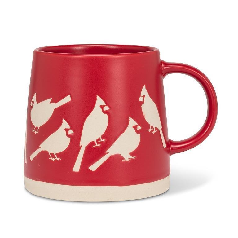 Wide Base Mug with Cardinals, 14oz