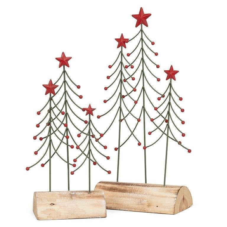 Wire Trees on Log Base